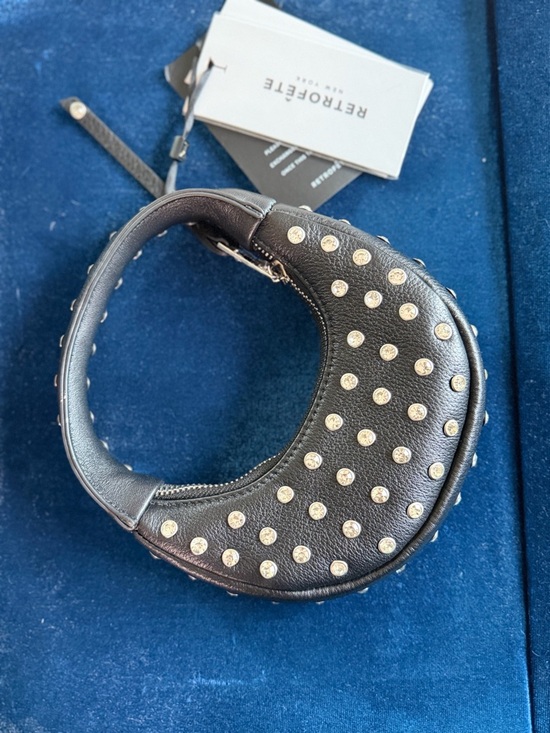 Retrofete Handbags - Black Studded nightout mini Bag